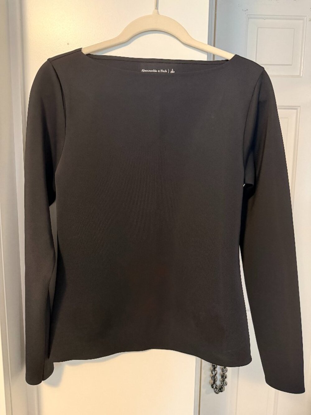 Black Abercrombie & Fitch Boatneck Top - NWT - Size L